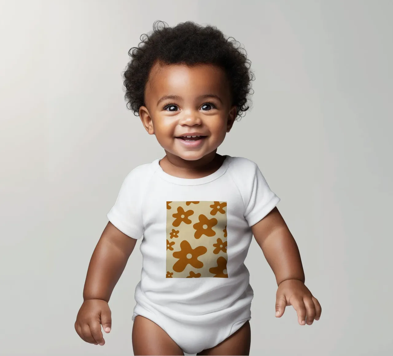 Simple Minimalist Flowers short-sleeve baby romper by MODERN NUANCE