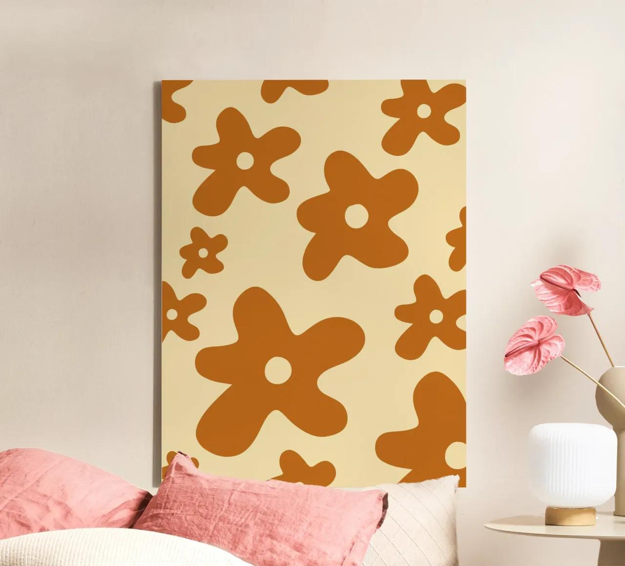 Fiori semplici e minimalisti tela con Cornice a cassetta da MODERN NUANCE