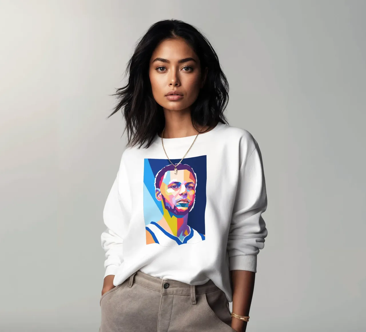Ritratto pop art di Stephen Curry felpa da Hantamrata