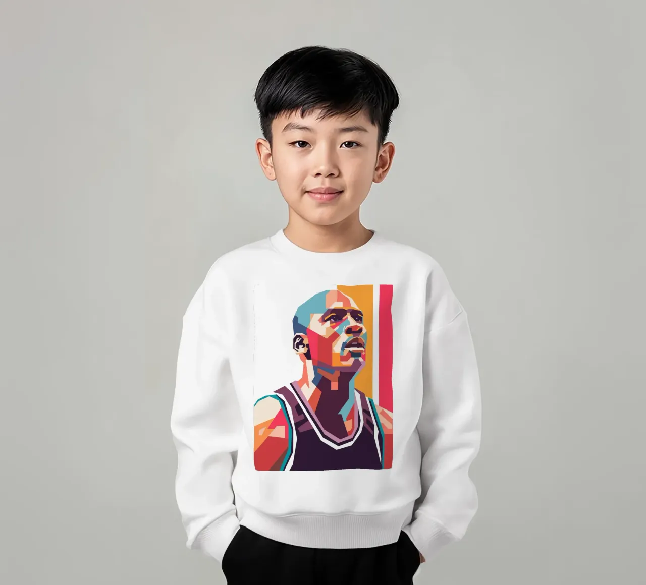 Ritratto pop art di Michael Jordan felpa bambino da Hantamrata