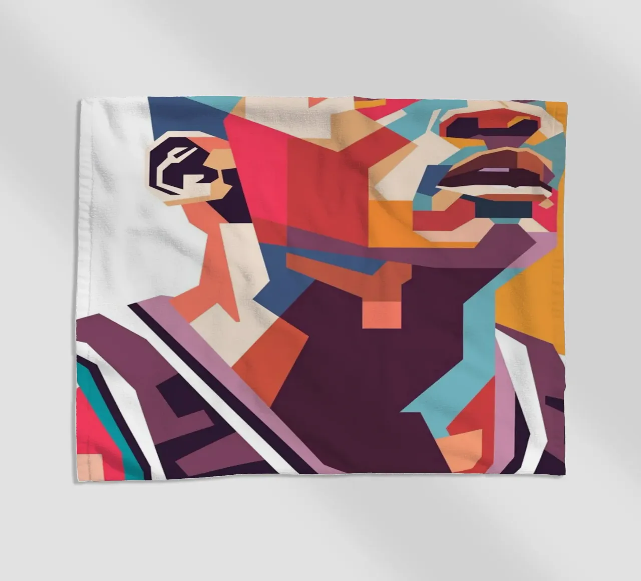 Michael Jordan pop art portrait beach towel by Hantamrata
