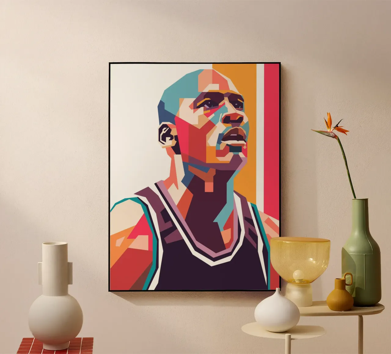Michael Jordan Pop-Art-Porträt Acryl-Glas von Hantamrata