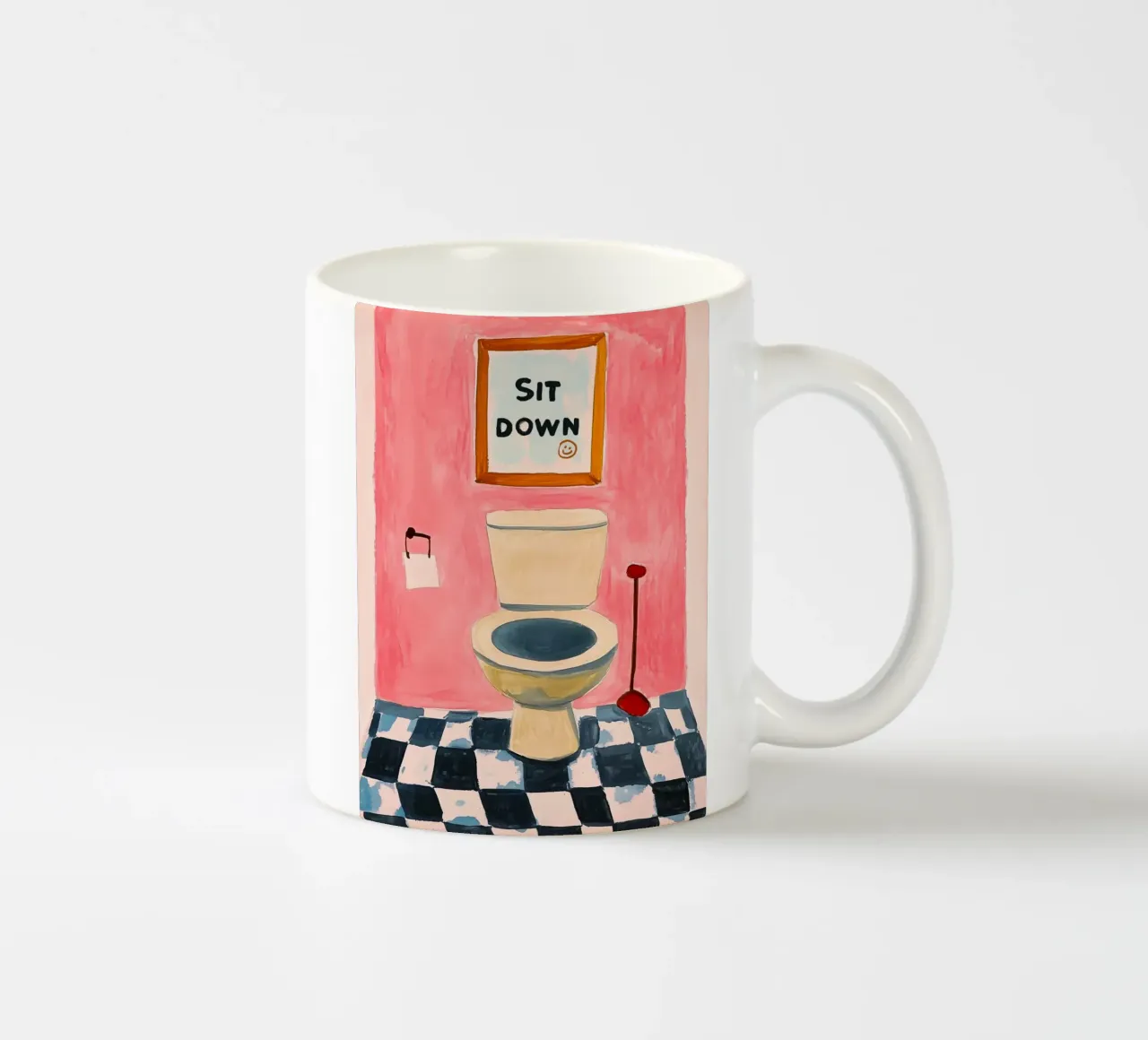 Please sit down ceramic mug by Carinaprint