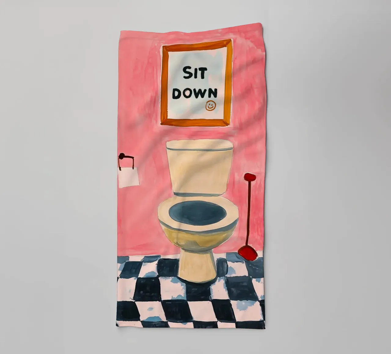 Please sit down towel by Carinaprint