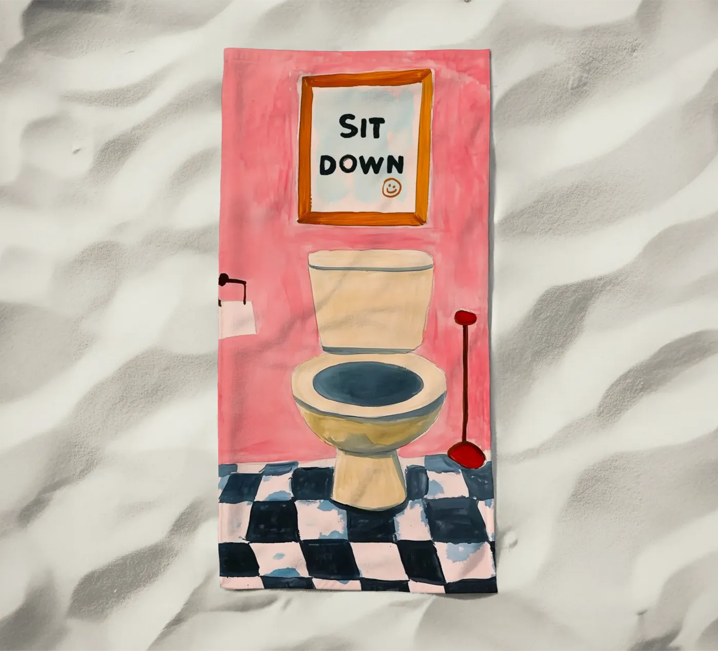 S'il vous plaît, asseyez-vous serviette de plage de Carinaprint