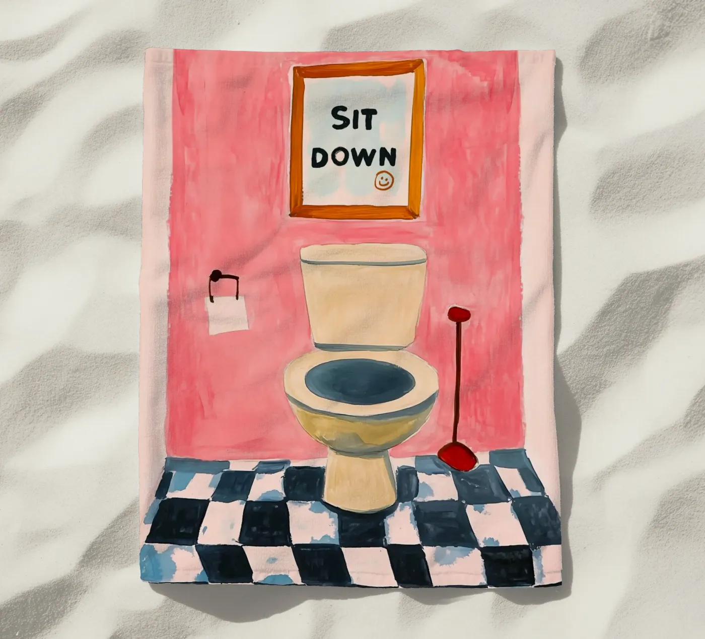 S'il vous plaît, asseyez-vous serviette de plage de Carinaprint