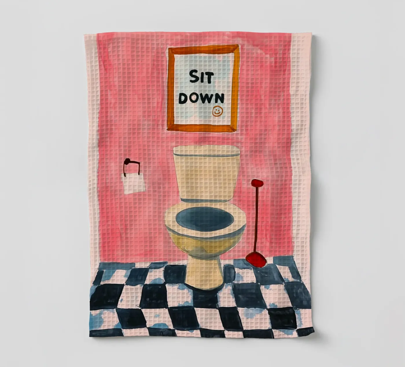 Please sit down tea towel by Carinaprint