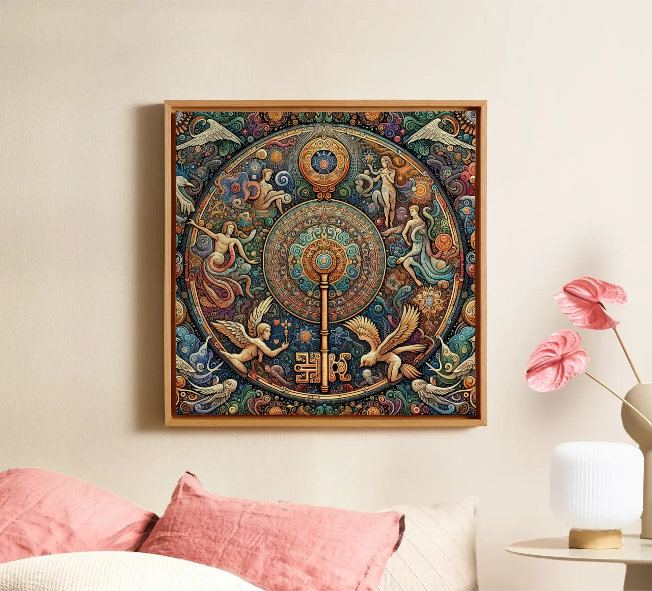 De sleutel tot kunst canvas met Baklijst van CASTILO