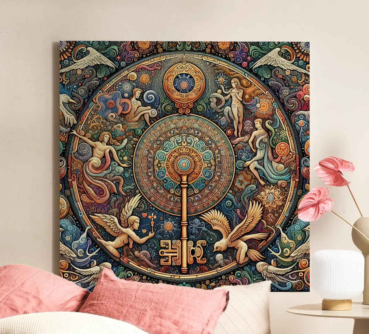 De sleutel tot kunst canvas met Baklijst van CASTILO