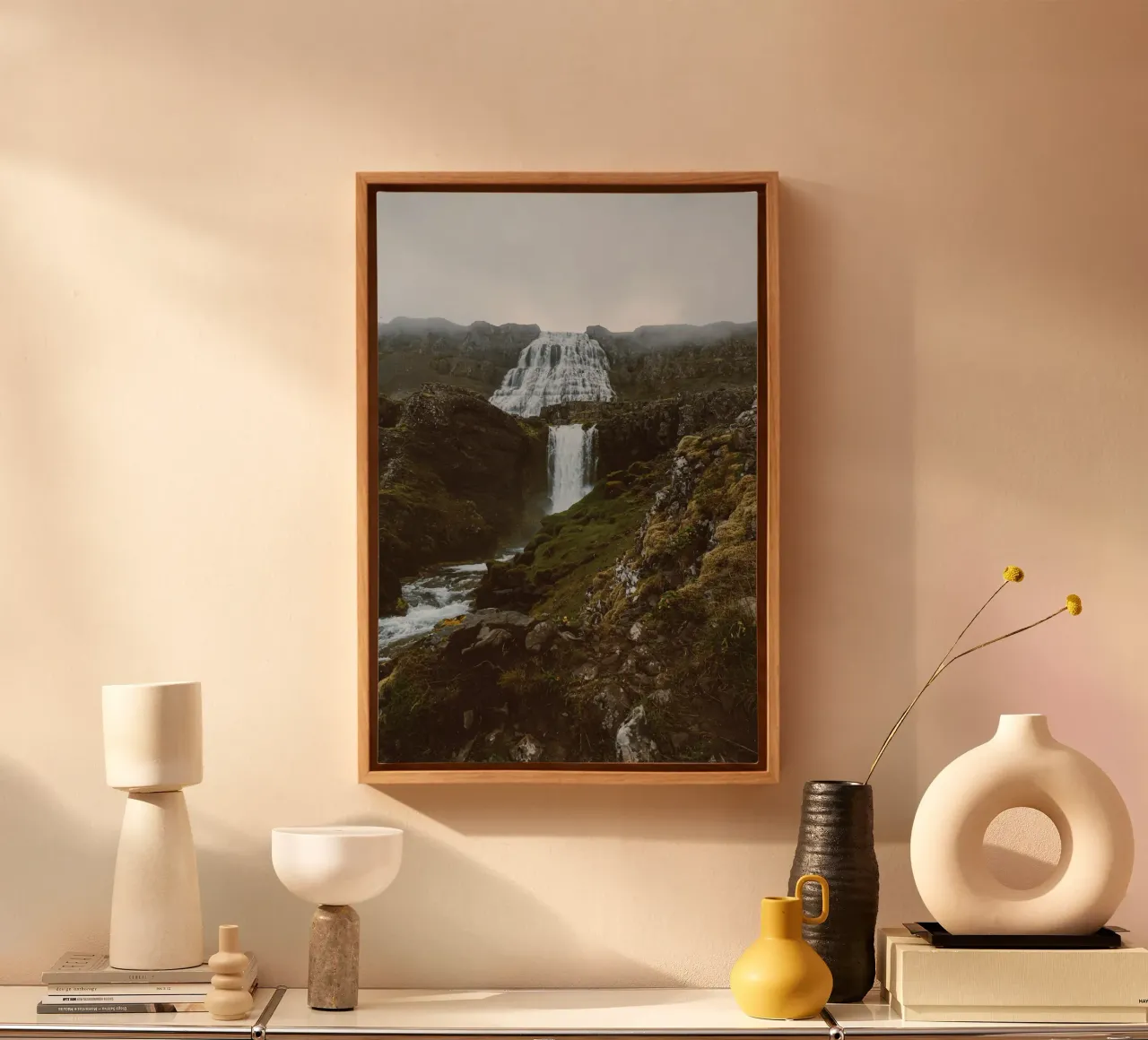 Cascata in Islanda - Fiordi occidentali Islanda Dynjandi tela con Cornice a cassetta da Wunderbarwir
