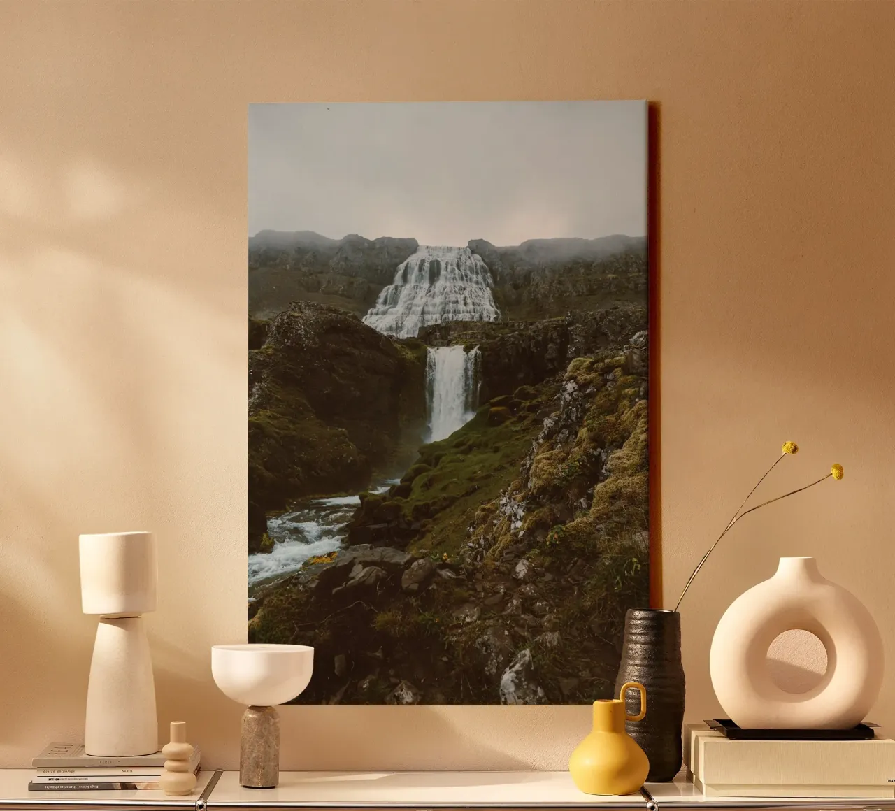 Cascata in Islanda - Fiordi occidentali Islanda Dynjandi tela con Cornice a cassetta da Wunderbarwir