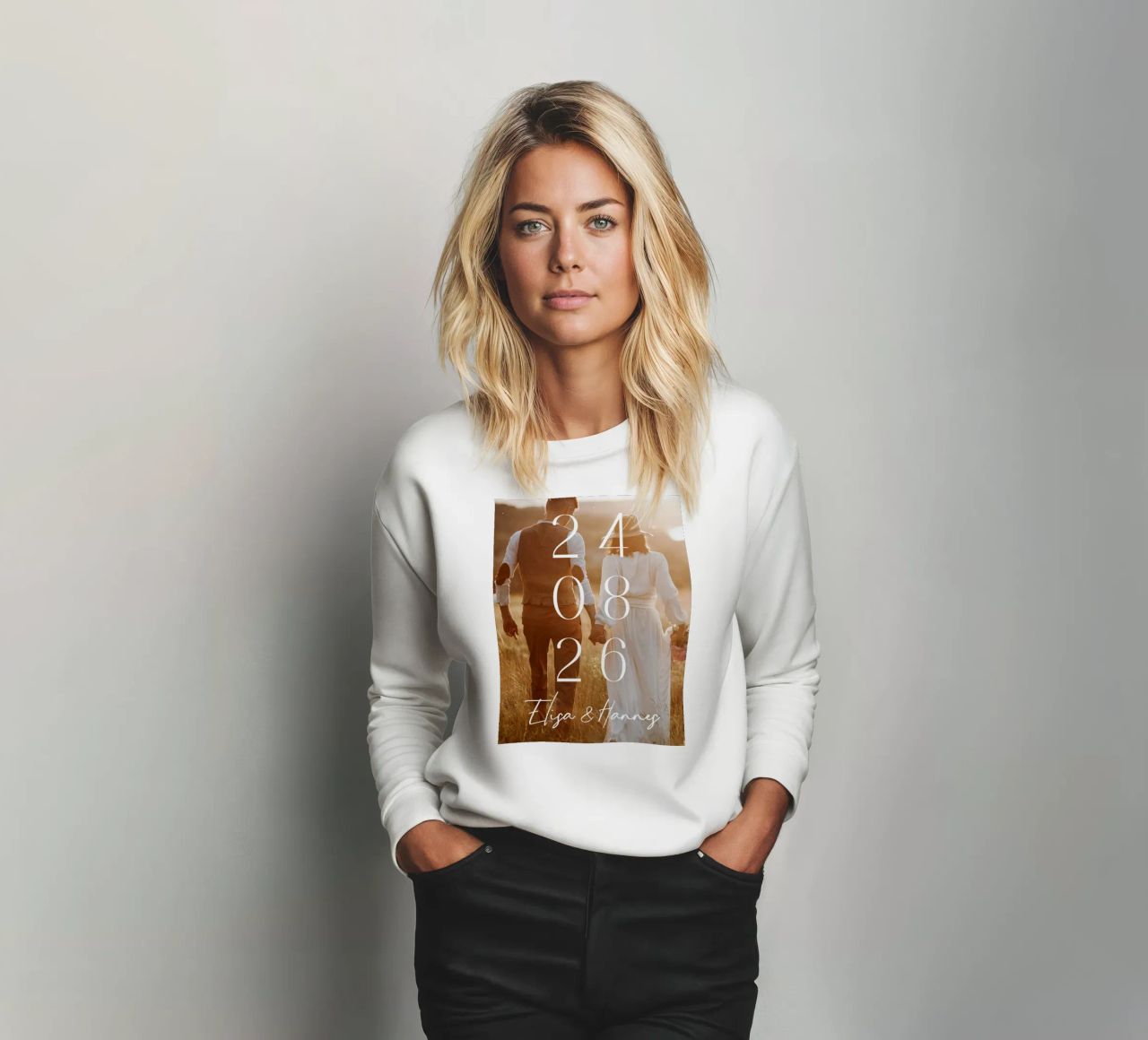 Couple Date de mariage Photo Print Minimal Numbers Print sweat de Wunderbarwir