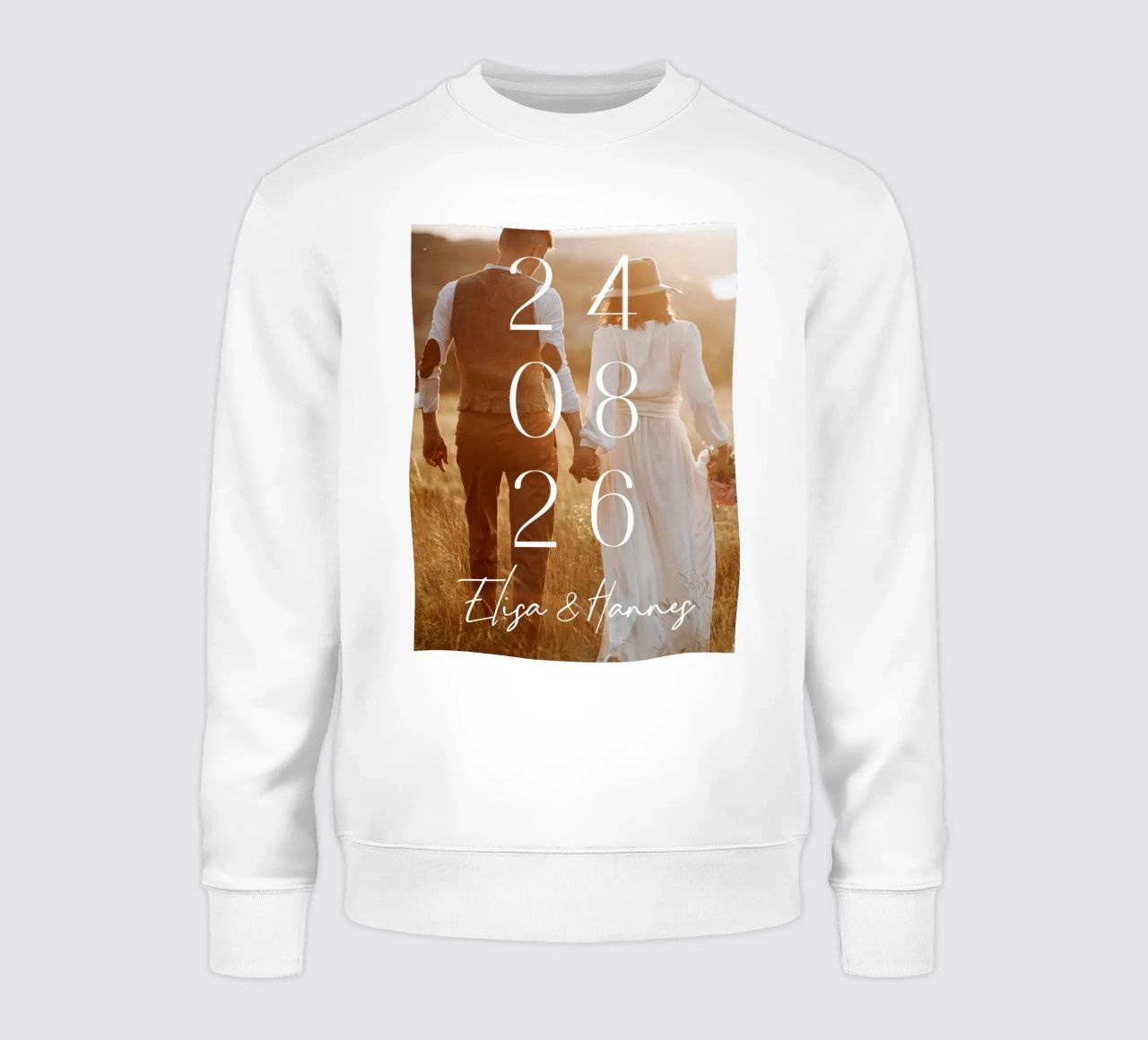 Couple Date de mariage Photo Print Minimal Numbers Print sweat de Wunderbarwir