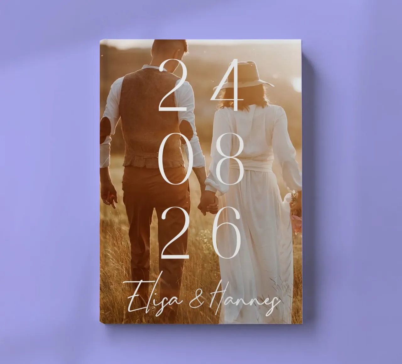 Couple Wedding Date Photo Print Minimal Numbers Print notebook by Wunderbarwir