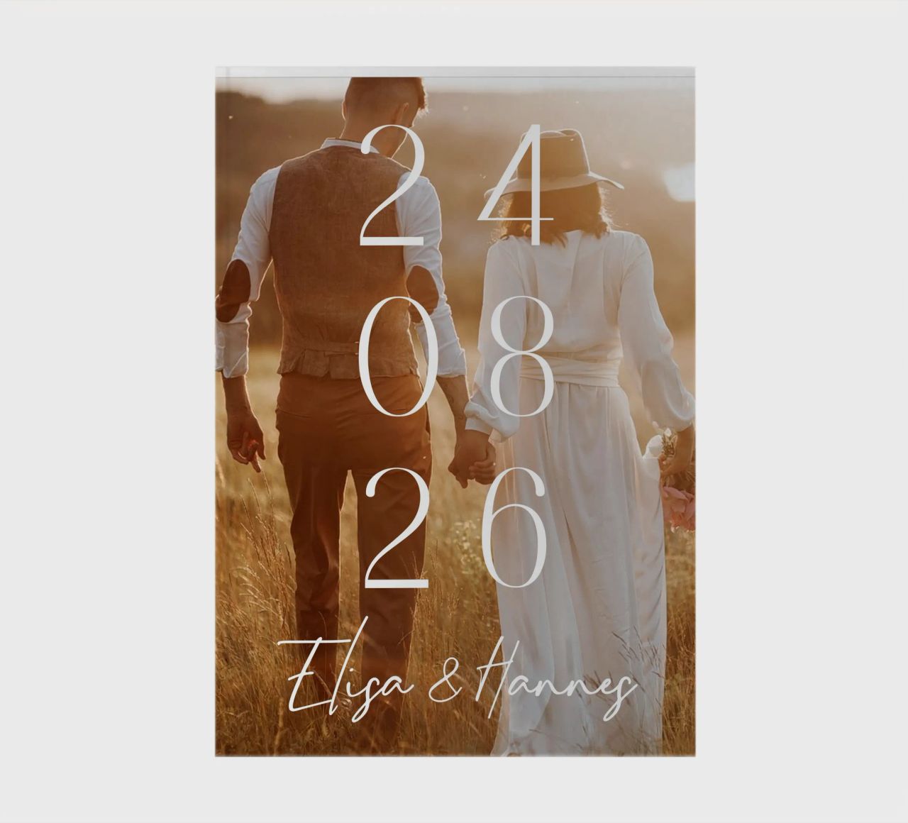 Couple Date de mariage Photo Print Minimal Numbers Print carnet de notes de Wunderbarwir