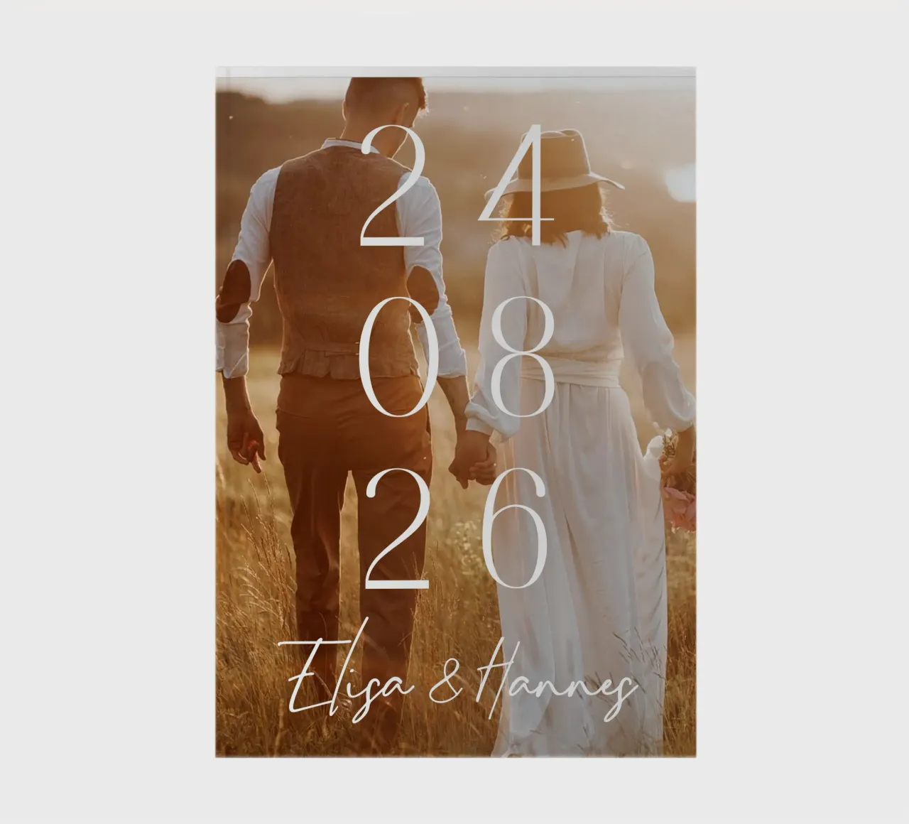 Couple Wedding Date Photo Print Minimal Numbers Print notebook by Wunderbarwir