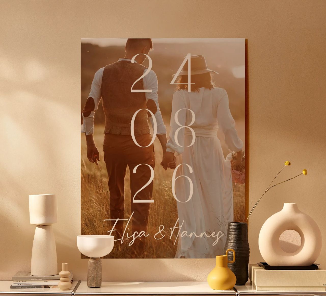 Couple Date de mariage Photo Print Minimal Numbers Print plexiglas de Wunderbarwir