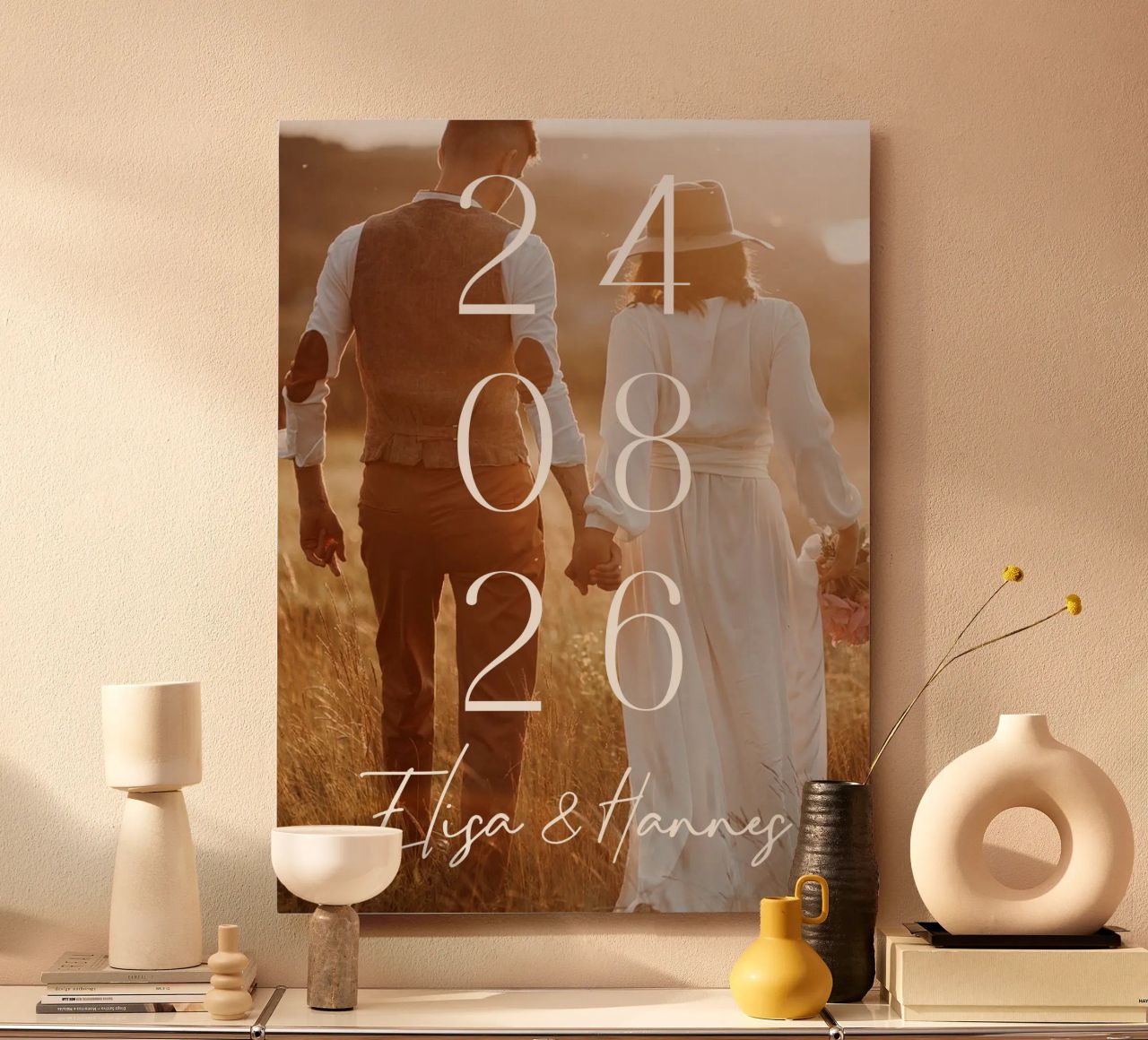 Couple Date de mariage Photo Print Minimal Numbers Print alu dibond de Wunderbarwir