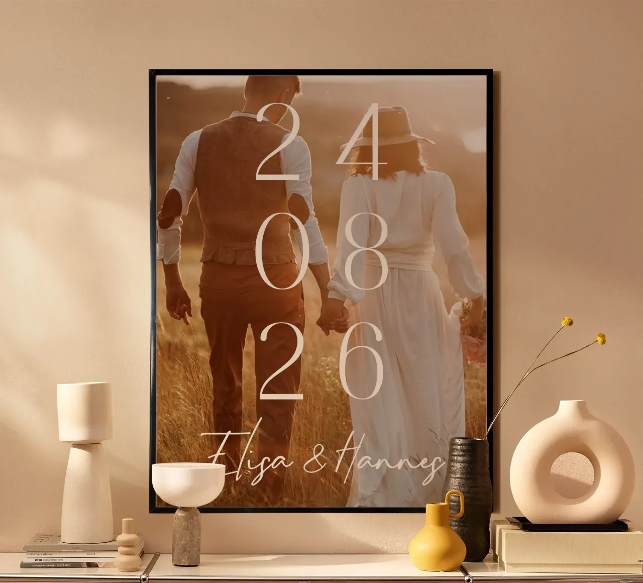 Couple Date de mariage Photo Print Minimal Numbers Print poster de Wunderbarwir
