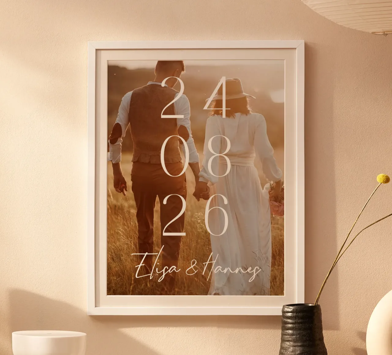 Paar Hochzeitsdatum Fotodruck Minimal Zahlen drucken Poster von Wunderbarwir