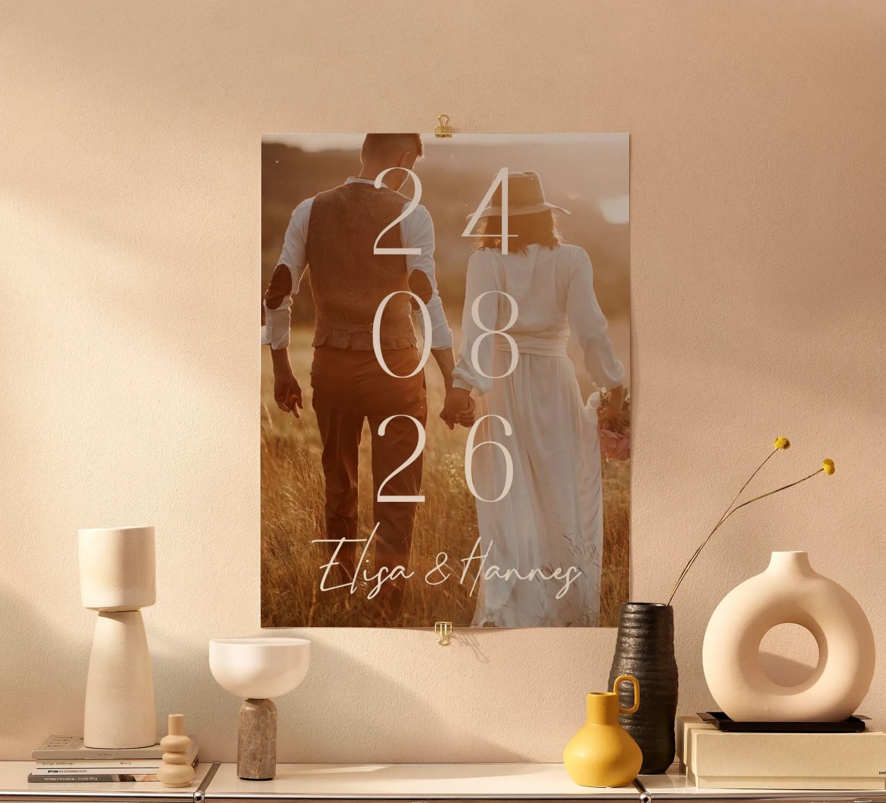 Couple Date de mariage Photo Print Minimal Numbers Print hahnemühle de Wunderbarwir
