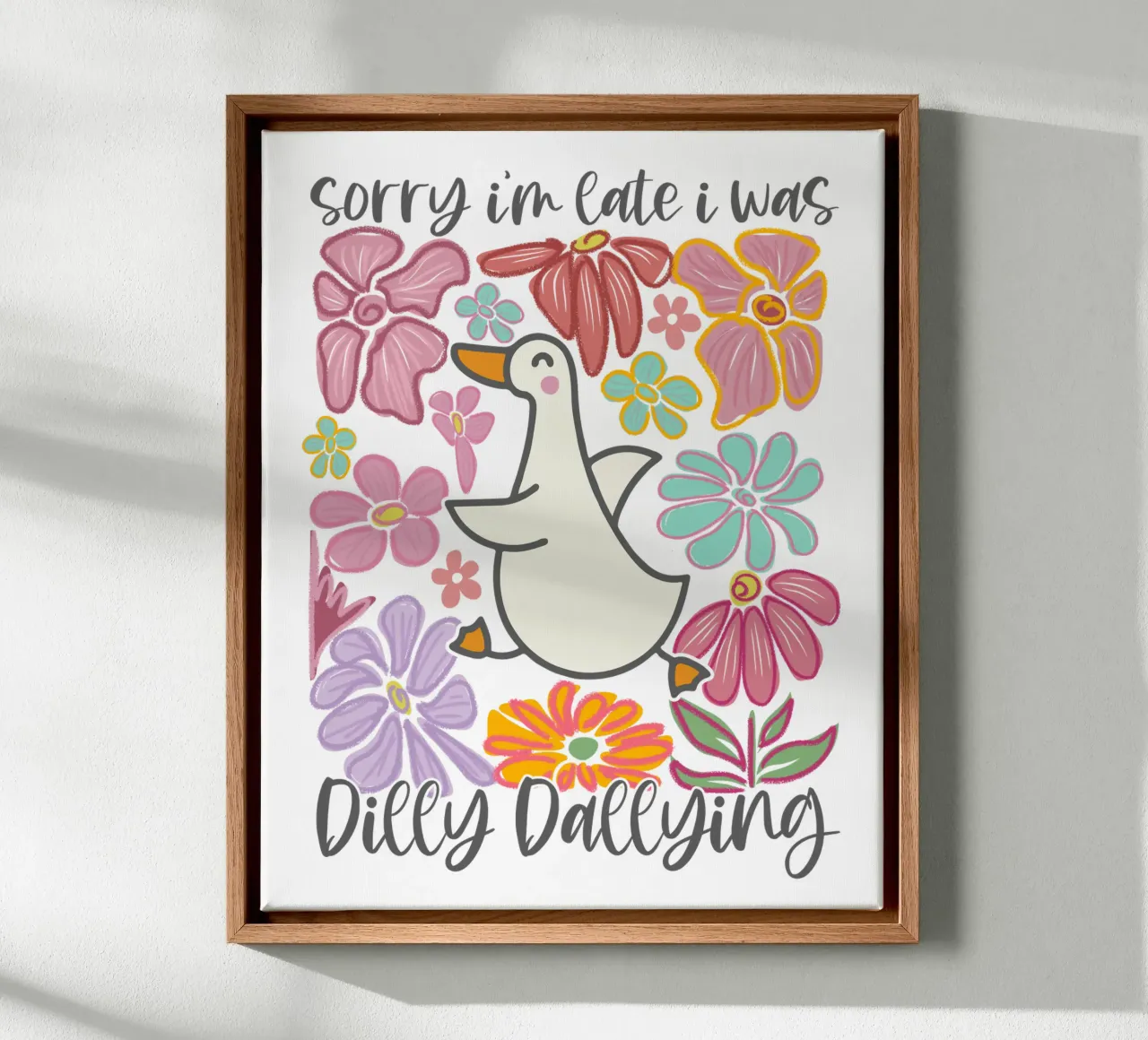 Douceur d'oie Print Fleurs Mental Health Cozy Time toile avec Caisse américaine de Wunderbarwir