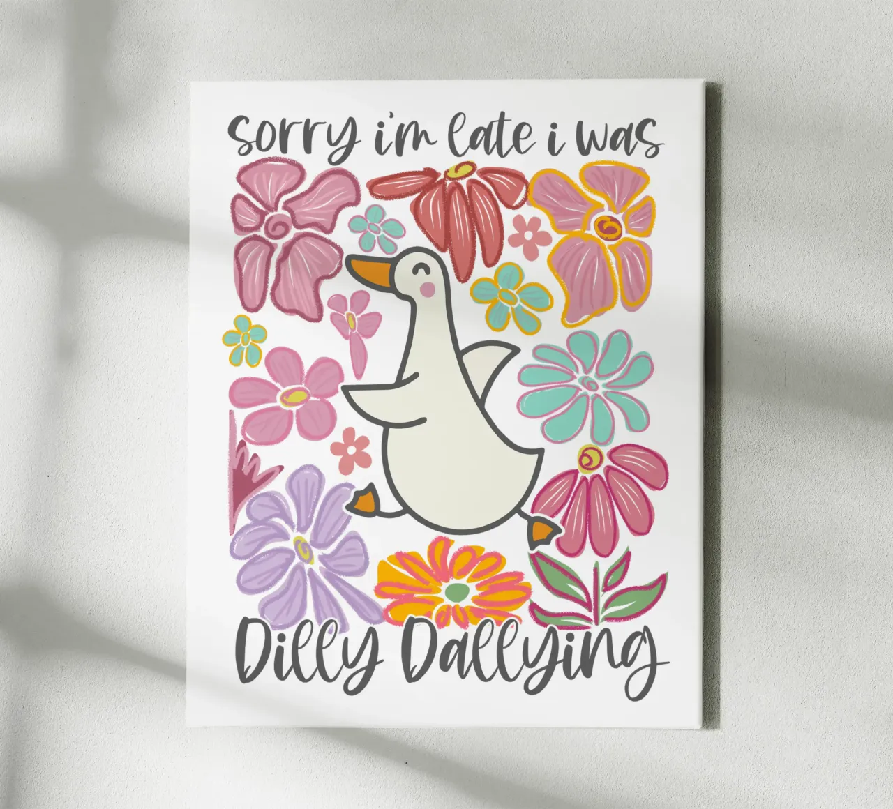 Douceur d'oie Print Fleurs Mental Health Cozy Time toile avec Caisse américaine de Wunderbarwir