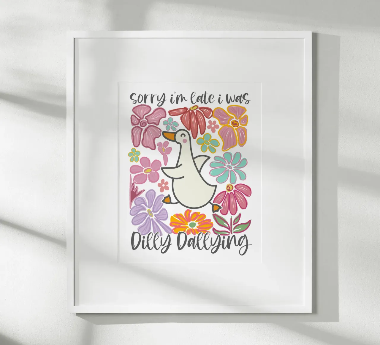 Douceur d'oie Print Fleurs Mental Health Cozy Time poster avec cadre en aluminium de Wunderbarwir