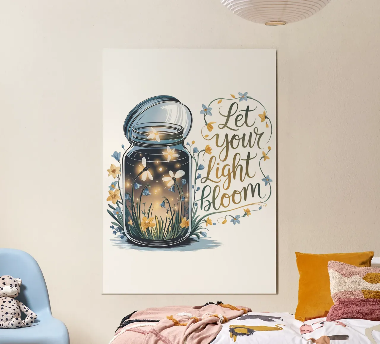 Tshirt ispirazionale Tshirt con lucciole magiche - Motivazione poster con telaio in plastica da Wunderbarwir