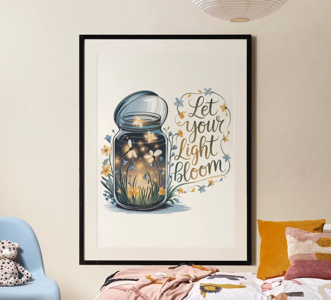 Tshirt ispirazionale Tshirt con lucciole magiche - Motivazione poster con telaio in plastica da Wunderbarwir