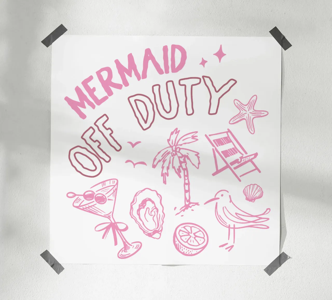 Meerjungfrau Design - Mermaid off duty witziges Shirt poster with plastic frame by Wunderbarwir