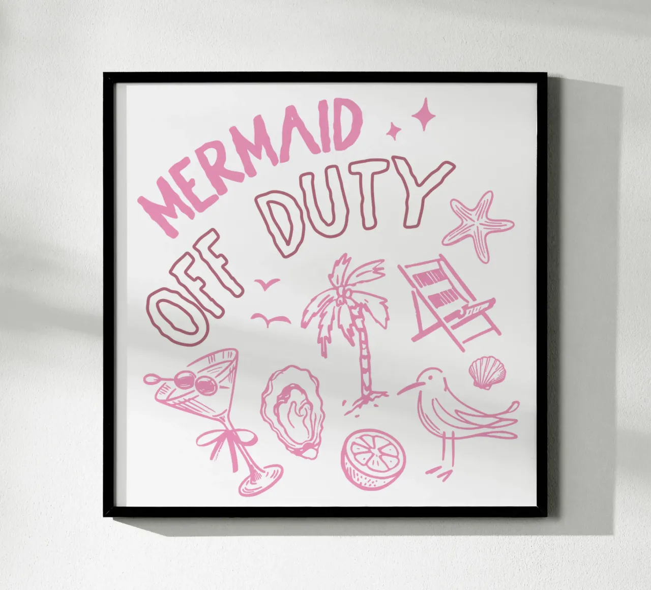 Meerjungfrau Design - Mermaid off duty witziges Shirt poster with plastic frame by Wunderbarwir