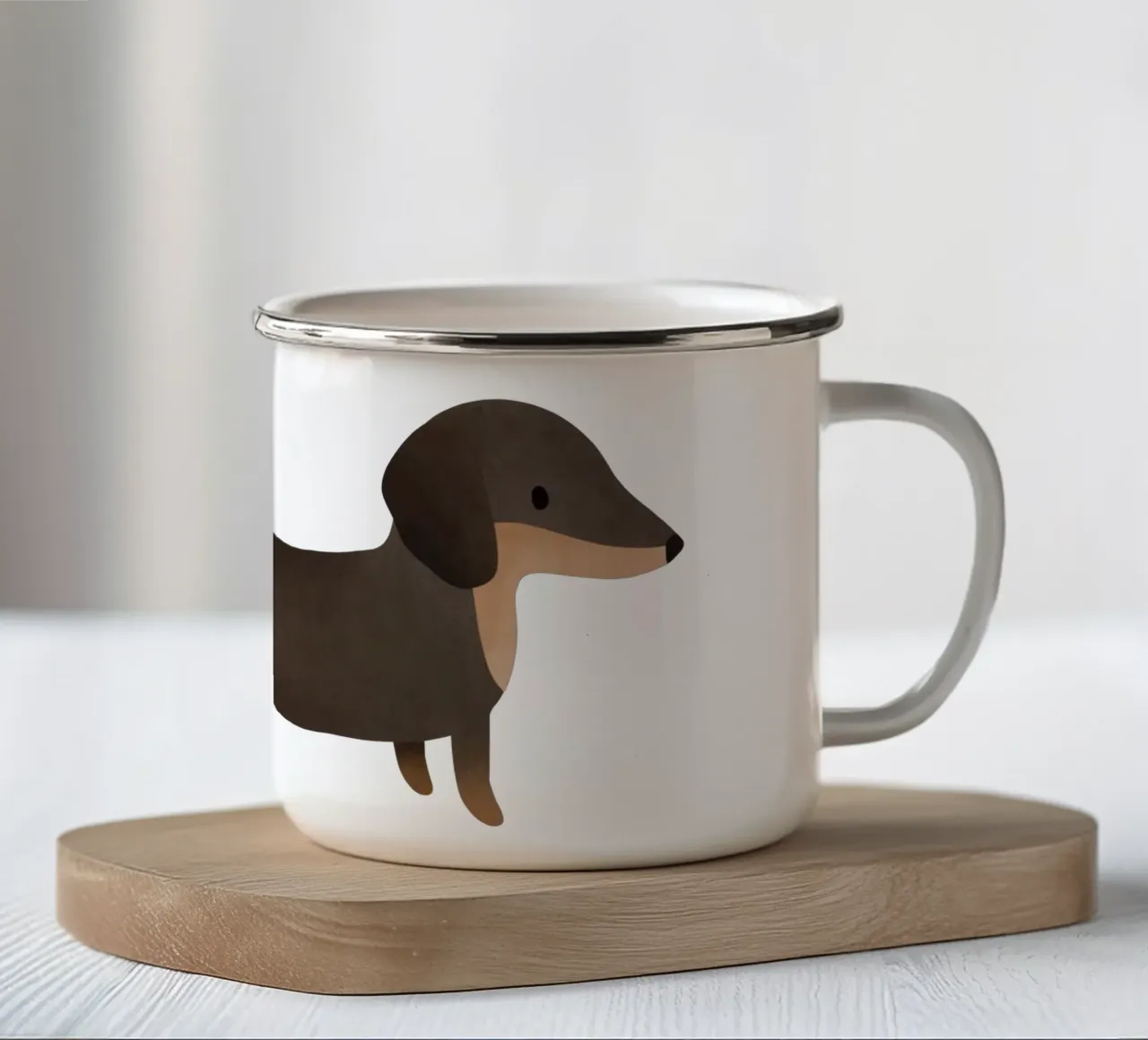 Mok teckel hond hondenras schattige teckel mok emaille emaille mok van tildaandtheo