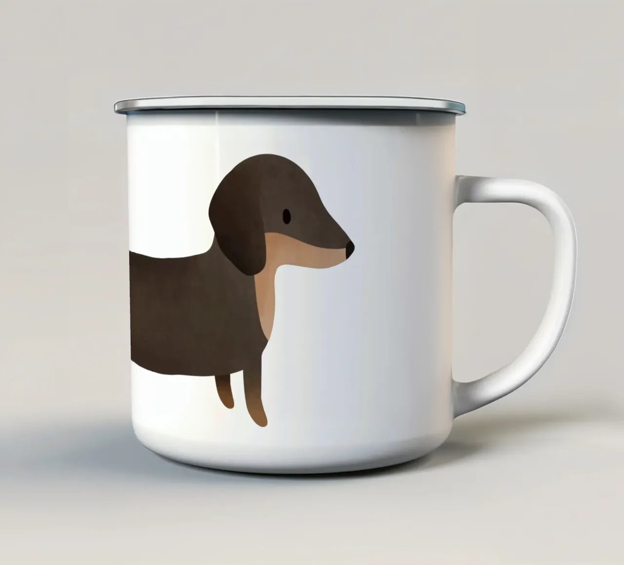 Mok teckel hond hondenras schattige teckel mok emaille emaille mok van tildaandtheo