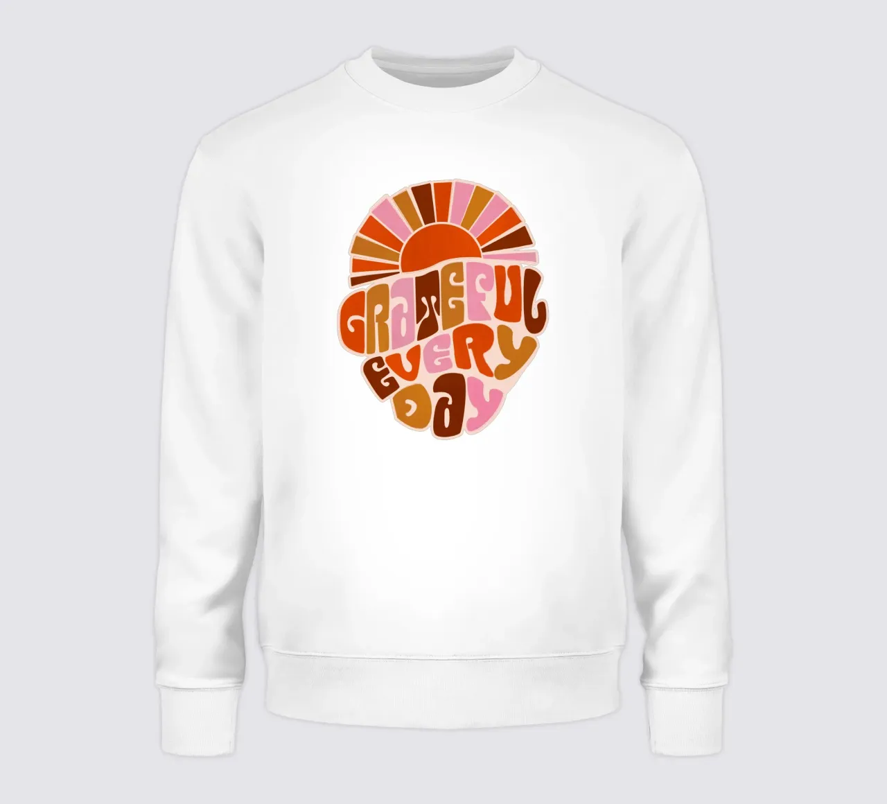 Retro Grateful Everyday Typography Art – Warm Earthy Tones felpa da showmemars