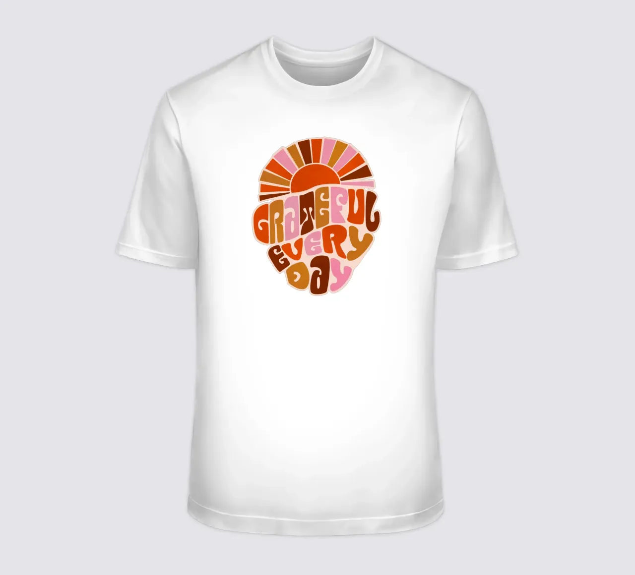 Retro Grateful Everyday Typography Art – Warm Earthy Tones t-shirt da showmemars