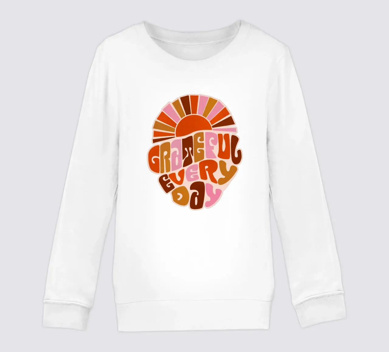 Retro Grateful Everyday Typography Art – Warm Earthy Tones felpa bambino da showmemars
