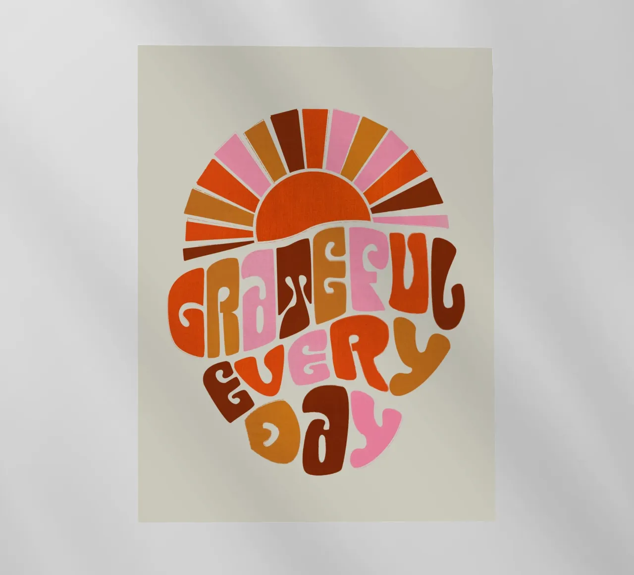 Retro Grateful Everyday Typography Art – Warm Earthy Tones pellicola backlit da showmemars