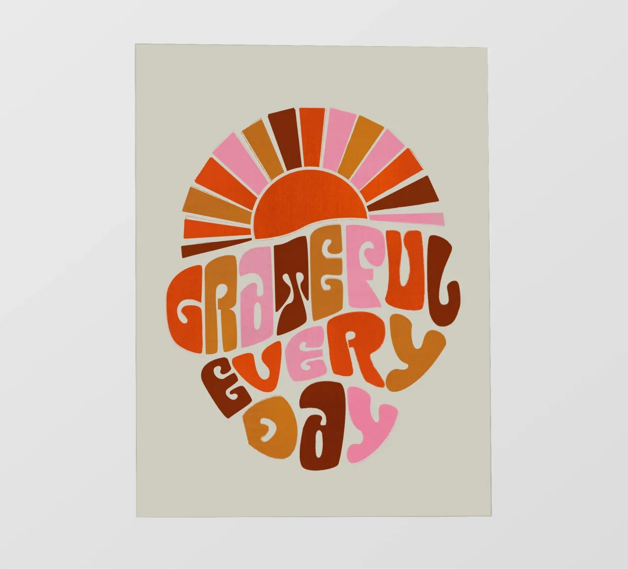 Retro Grateful Everyday Typography Art – Warm Earthy Tones pellicola backlit da showmemars