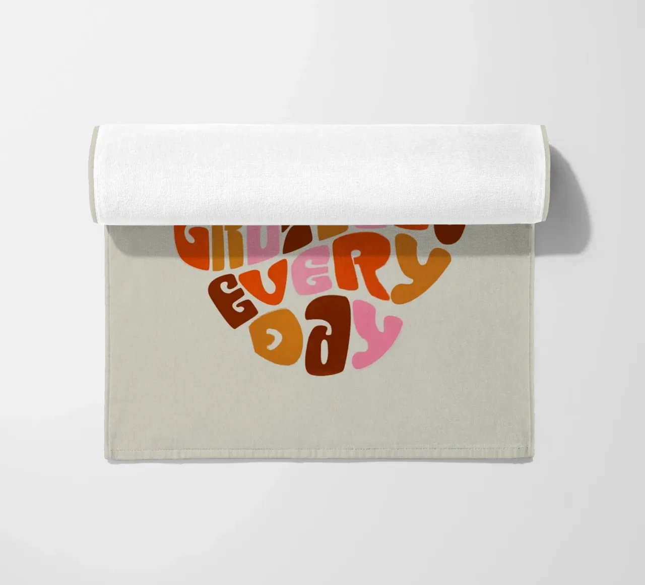 Retro Grateful Everyday Typography Art – Warm Earthy Tones telo mare da showmemars