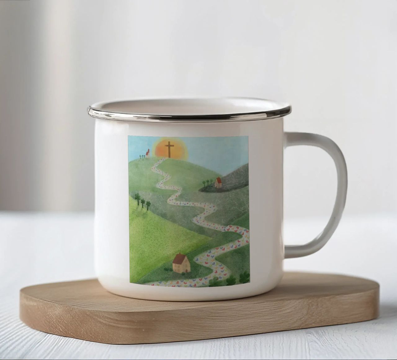 THE WAY tazza in smalto da Inge Hauser Illustration