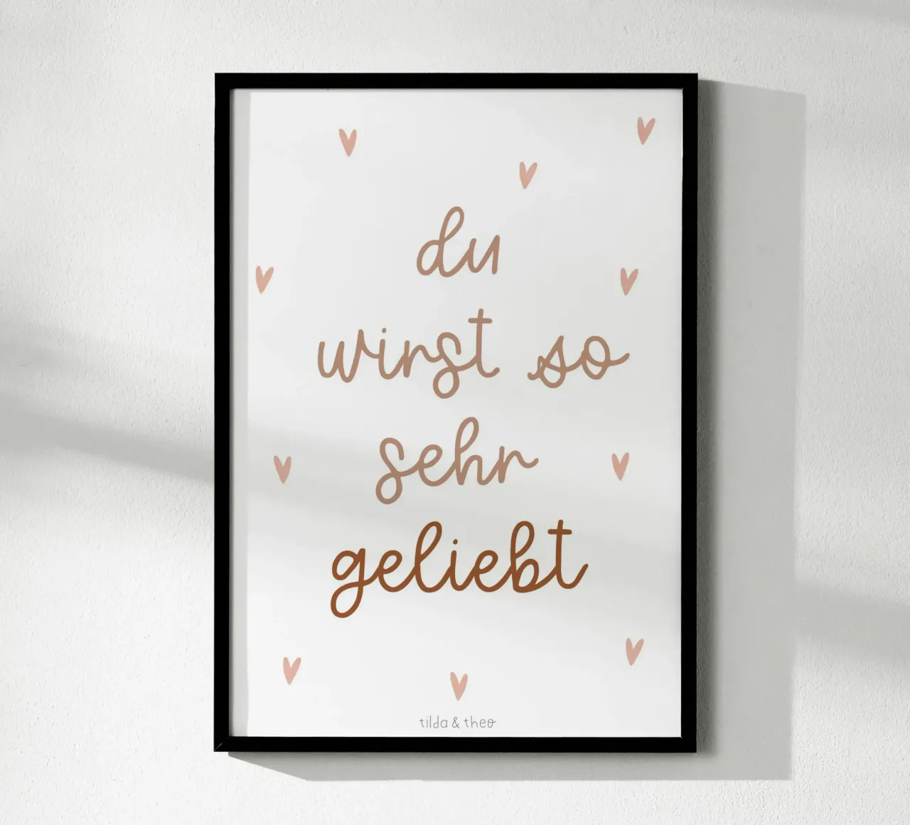 Poster per la camera dei bambini "Tu sei amato". poster con telaio in alluminio da tildaandtheo