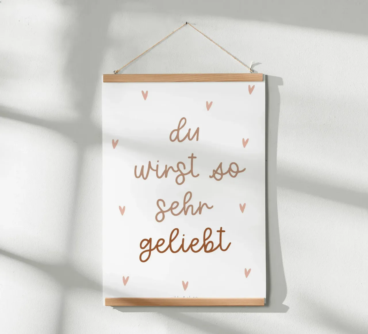 Poster per la camera dei bambini "Tu sei amato". poster con telaio in alluminio da tildaandtheo