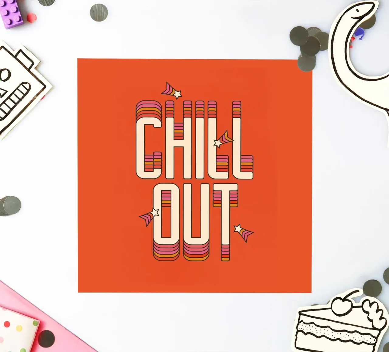 Retro "Chill Out" Typography Art – 70s Groovy Aesthetic sticker by showmemars