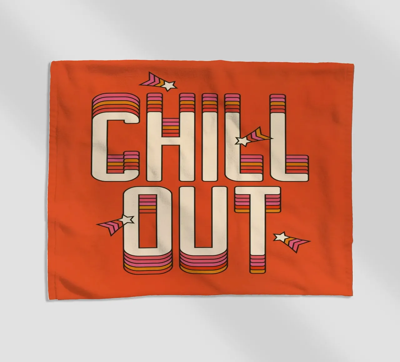 Retro "Chill Out" Typography Art – 70s Groovy Aesthetic telo mare da showmemars