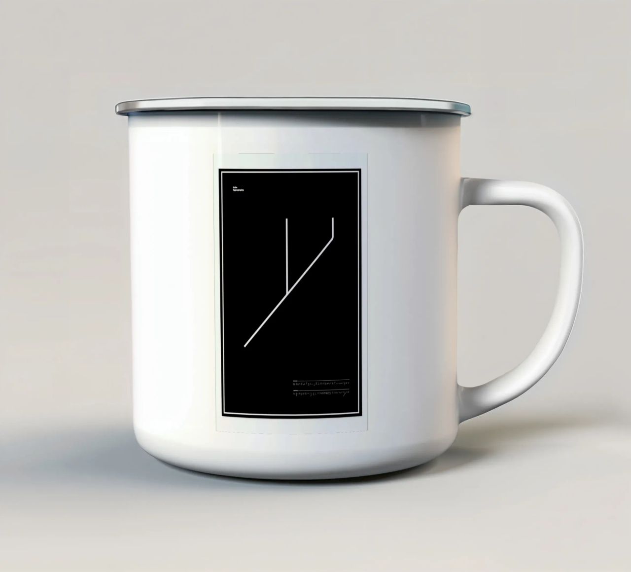 Tube Font tazza in smalto da Marcin Plonka