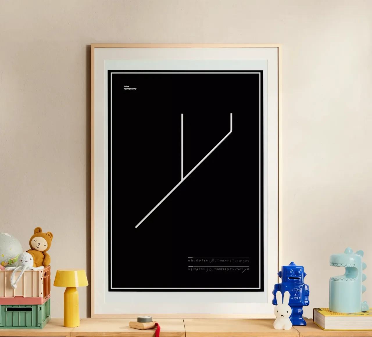 Tube Font poster avec cadre en aluminium de Marcin Plonka