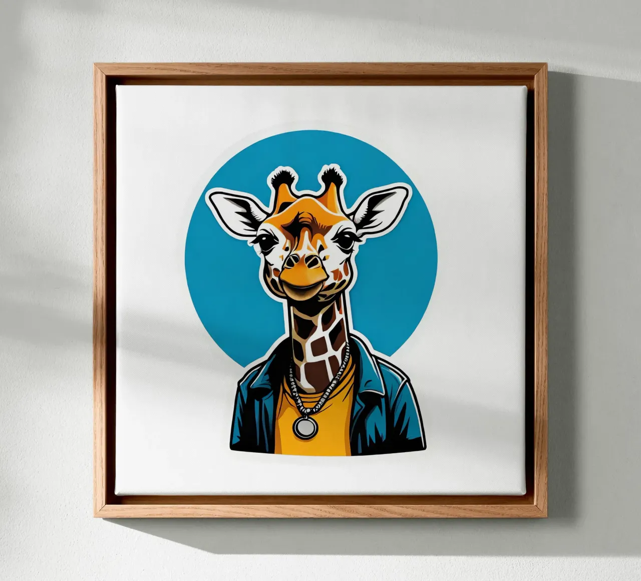 Giraffe, motif 2 canvas with Floater frame by ZAMART - PopArt