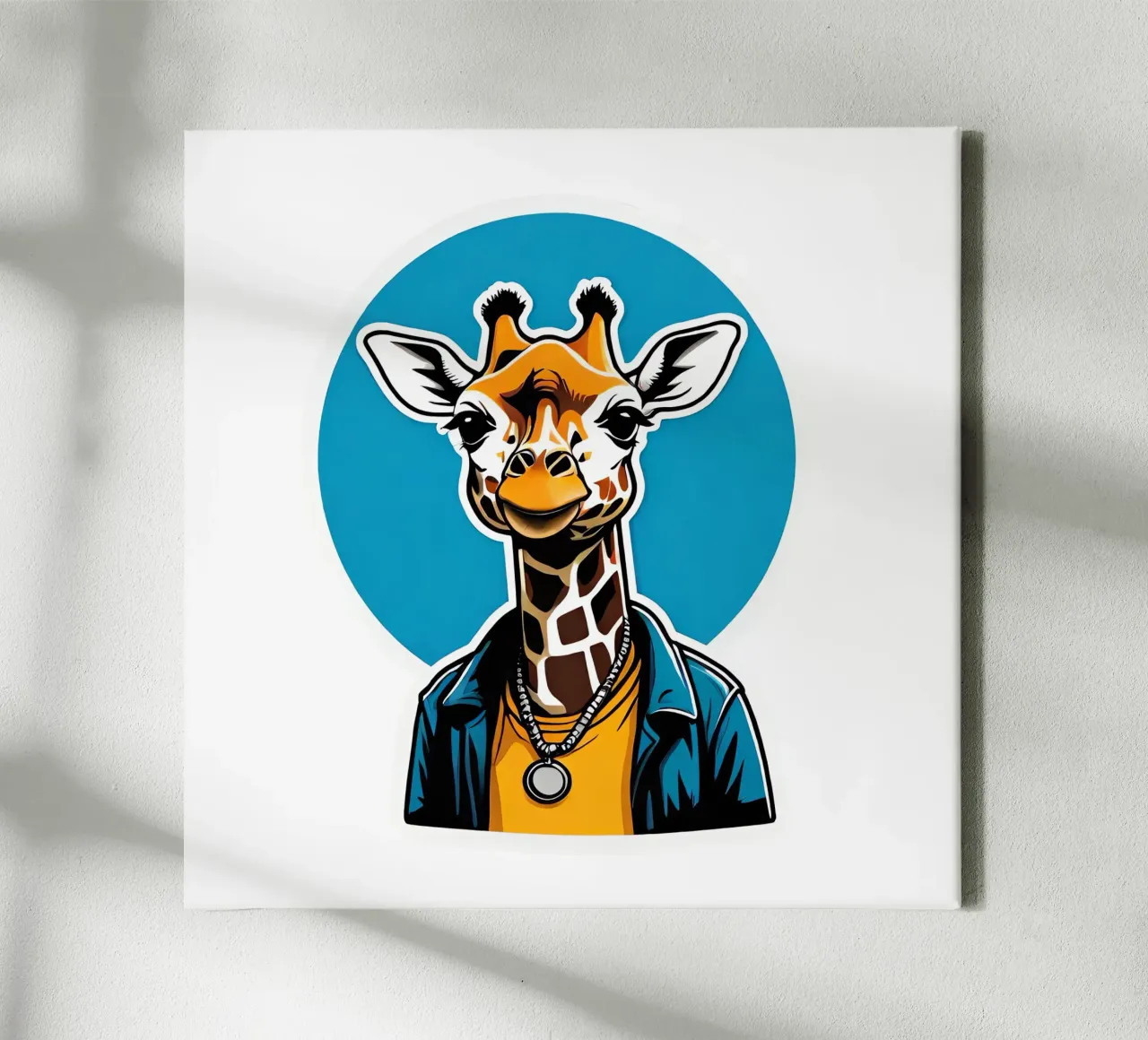 Giraffe, motif 2 canvas with Floater frame by ZAMART - PopArt