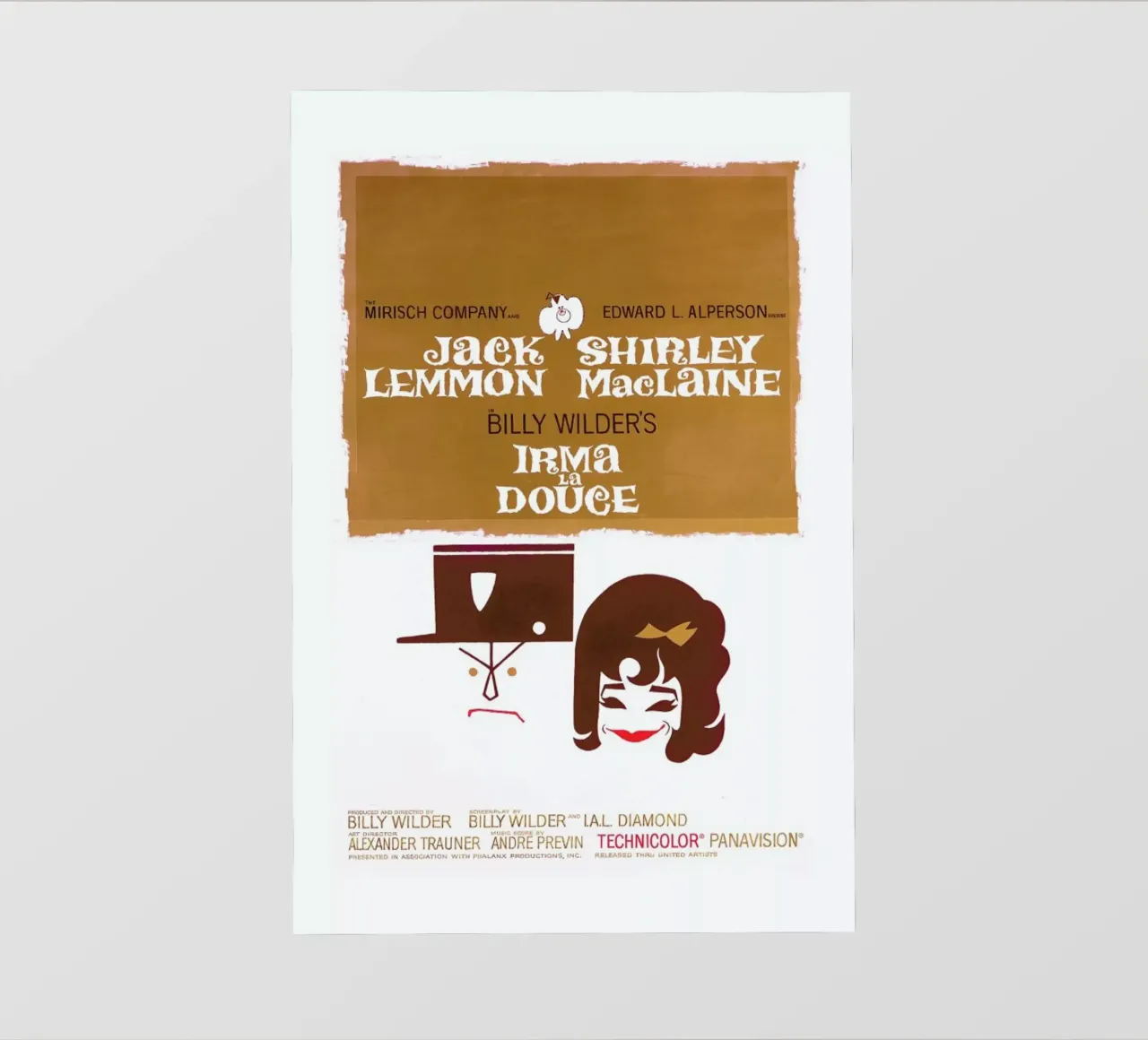 ‘Irma La Douce’ Retro Movie Poster pellicola backlit da Gallery Print and Art Limited